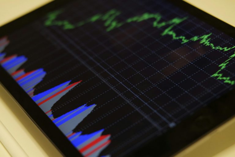 タブレットで表示されたチャート画面