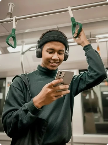 Trader usando la app móvil